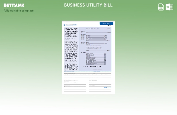Time Warner Cabel деловна сметка за комунални услуги, страница 1